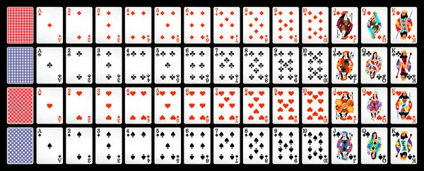 Playing Cards Poker Vector Eps — Stok Vektör
