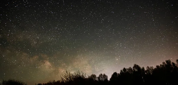 Прекрасная Яркая Галактика Млечного Пути Ночном Небе Астрономический Фон — стоковое фото