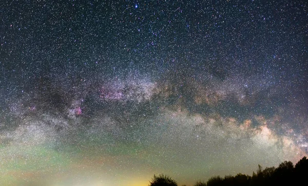 Gyönyörű Fényes Tejes Galaxis Éjszakai Égbolton Csillagászati Háttér — Stock Fotó