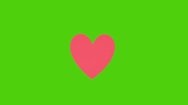 Stop Motion Video Heart Beating Green Background — Stockvideo