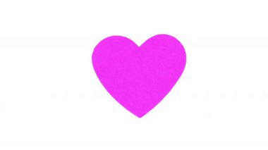 Stop Motion colorful hearts changing color on white background.