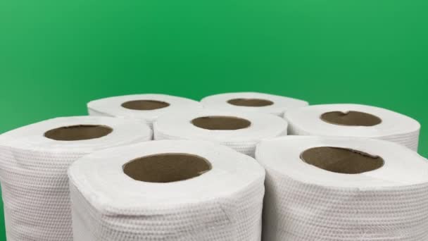 White Soft Multi Layer Toilet Paper Rolls Sanitary Accessories Toilet — Stock Video