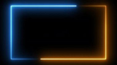 Neon etkisi dikdörtgen çerçeve döngüsü arkaplan 4K