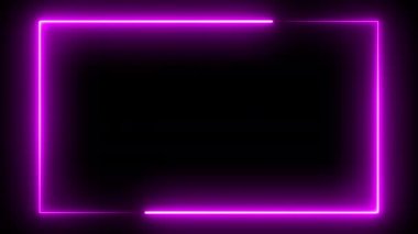 Neon etkisi dikdörtgen çerçeve döngüsü arkaplan 4K