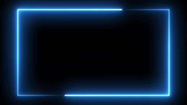 Neon Effect Rectangle Frame Loop Background — Vídeo de stock