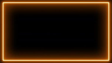 Neon effect rectangle frame Loop background 4K
