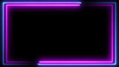 Neon etkisi dikdörtgen çerçeve döngüsü arkaplan 4K