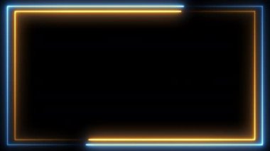 Neon etkisi dikdörtgen çerçeve döngüsü arkaplan 4K