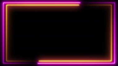 Neon etkisi dikdörtgen çerçeve döngüsü arkaplan 4K