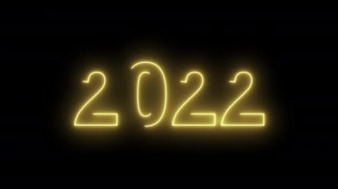 video animation, abstract neon light with the numbers, represents the new year.