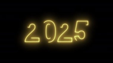 video animation, abstract neon light with the numbers, represents the new year.