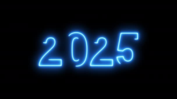 Video Animasyonu Sayılarla Soyut Neon Işığı Yeni Yılı Temsil Ediyor — Stok video