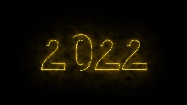 Video Animation Abstract Neon Light Numbers Represents New Year — Stockvideo