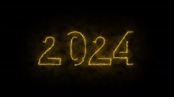 Video Animation Abstract Neon Light Numbers Represents New Year — Wideo stockowe