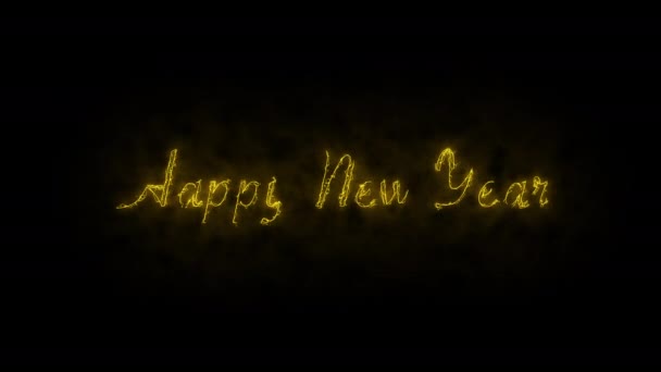Happy New Year Text Animated Sparkles Effect — 图库视频影像