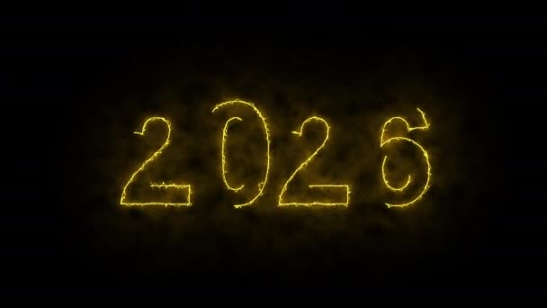 Video Animation Abstract Neon Light Numbers Represents New Year — Vídeo de stock