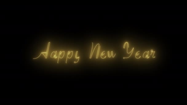 Frohes Neues Jahr Text Animiert Mit Funkeleffekt — Stockvideo