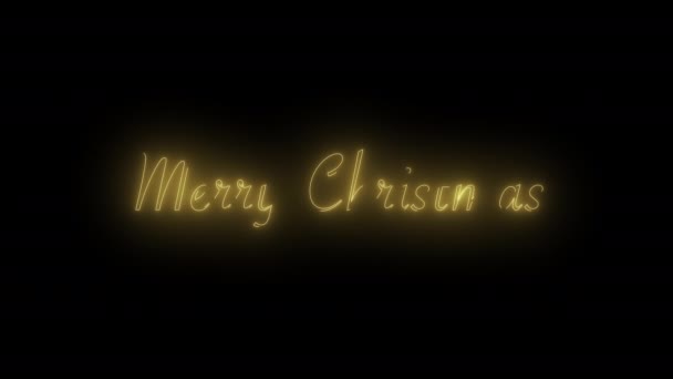 Merry Christmas Beautiful Christmas Text Animated Sparkles Effect — Vídeo de stock
