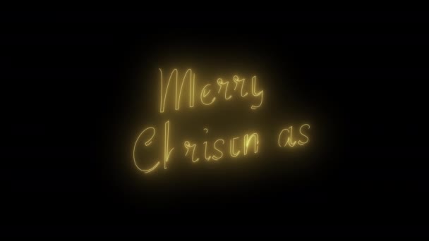 Wesołych Świąt Piękny Boże Narodzenie Tekst Animowany Efektem Musujące — Wideo stockowe