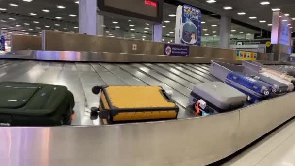 Baggage Moving Belt Airport — Stock Video