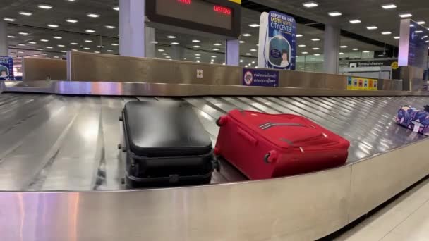 Baggage Moving Belt Airport — Vídeos de Stock