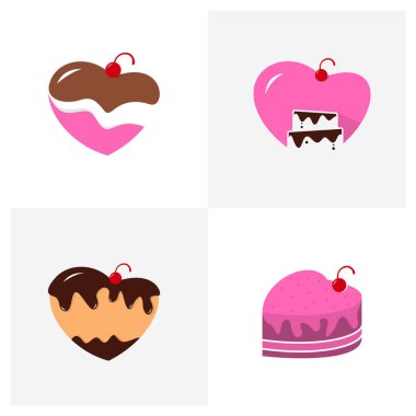 Love Pastanesi logo tasarım vektör şablonu. Fırın logosu kavramı