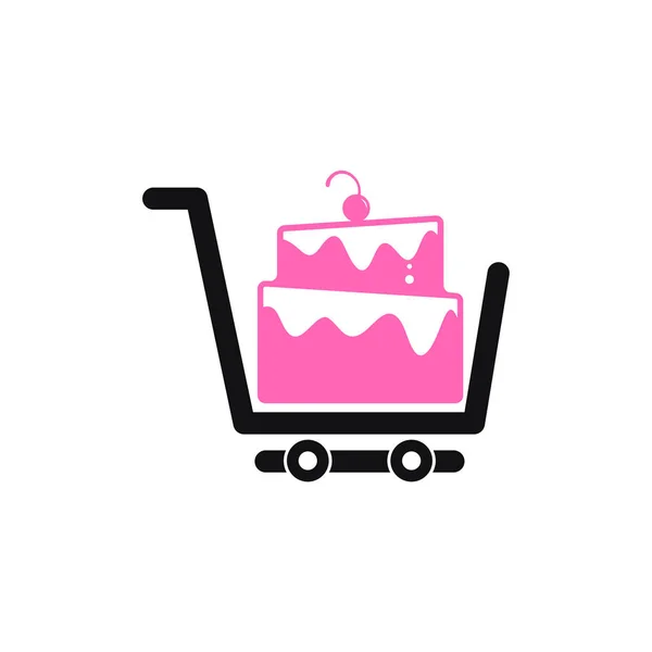 Shop Cake Logo Design Vektorvorlage Bäckerei Logo Konzept — Stockvektor