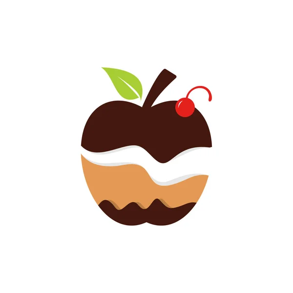 Apple Cake Logo Design Vektor Vorlage Bäckerei Logo Konzept — Stockvektor