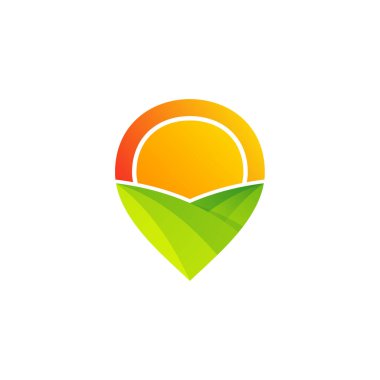 Point Farm logo tasarım vektör şablonu. Çiftlik logosu kavramı