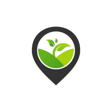 Point Farm logo tasarım vektör şablonu. Çiftlik logosu kavramı