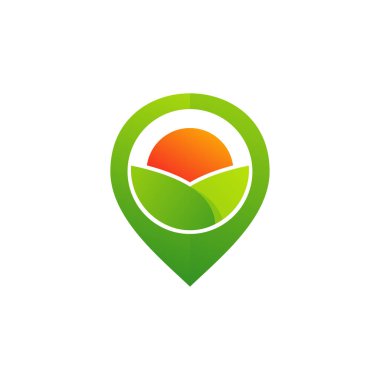 Point Farm logo tasarım vektör şablonu. Çiftlik logosu kavramı