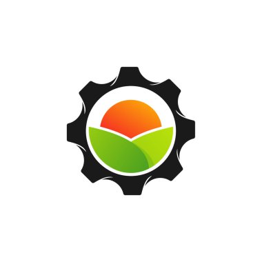 Vites Çiftliği logo tasarım vektör şablonu. Çiftlik logosu kavramı