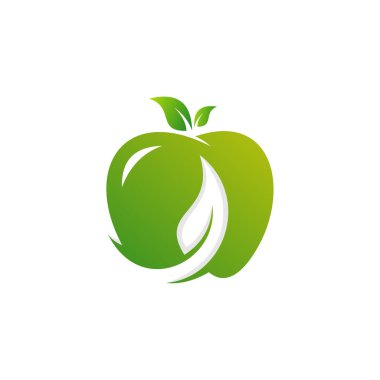Apple Leaf logo tasarım vektör şablonu. Çiftlik logosu kavramı