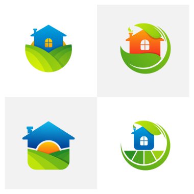 Çiftlik evi logosu tasarım vektör şablonu. Çiftlik logosu kavramı