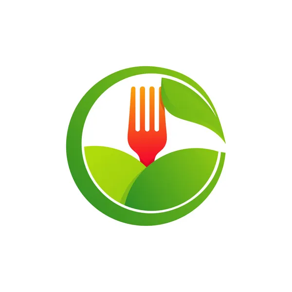 食品叶子标识设计向量模板 农场标志概念 — 图库矢量图片