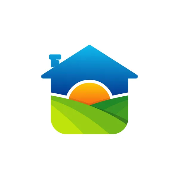 Векторний Шаблон Дизайну Логотипу Фермерського Будинку Концепція Логотипу Ферми — стоковий вектор
