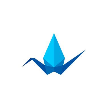 Kuş Origami logo tasarım vektörü. Simge Sembolü. Şablon İllüstrasyonu