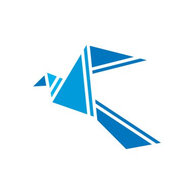 Kuş Origami logo tasarım vektörü. Simge Sembolü. Şablon İllüstrasyonu