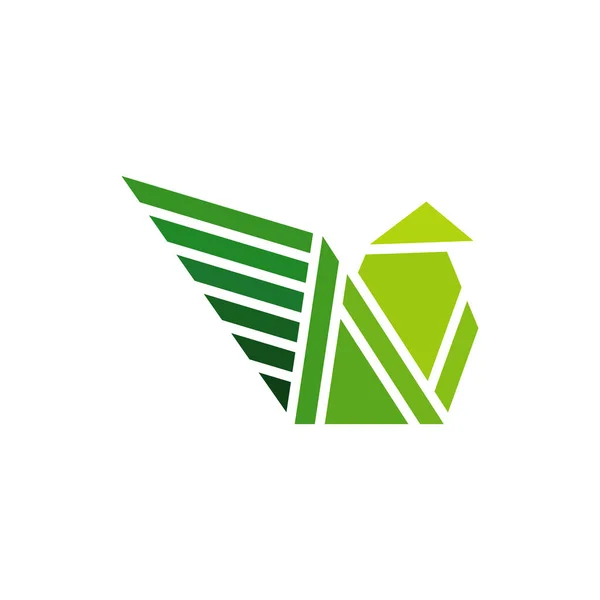 Logo Desain Vektor Bird Origami Simbol Ikon Ilustrasi Templat - Stok Vektor
