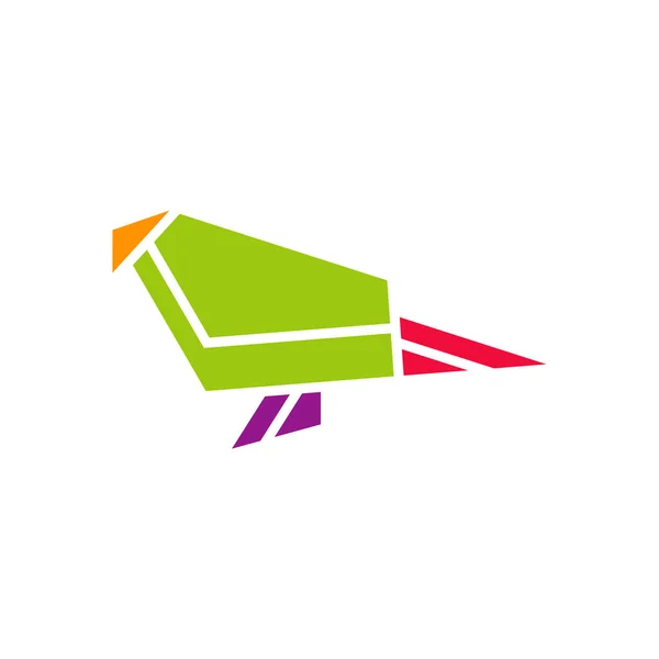 Bird Origami Vetor Design Logotipo Símbolo Ícone Ilustração Modelo — Vetor de Stock
