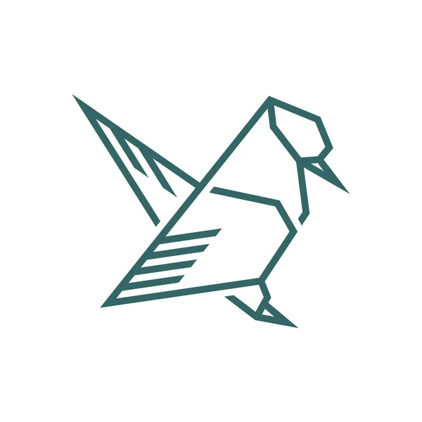 Вектор Дизайна Логотипа Bird Origami Символ Иконы Шаблон — стоковый вектор