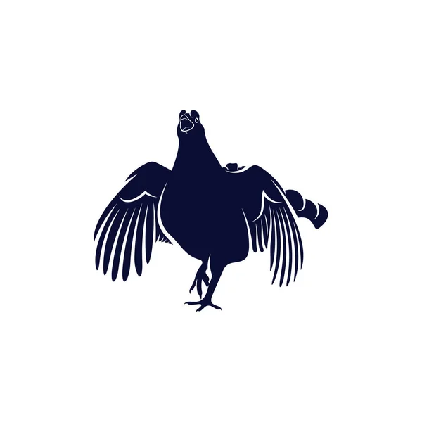 Black Grouse Design Vector Illustration Creative Black Grouse Logo Design — ストックベクタ