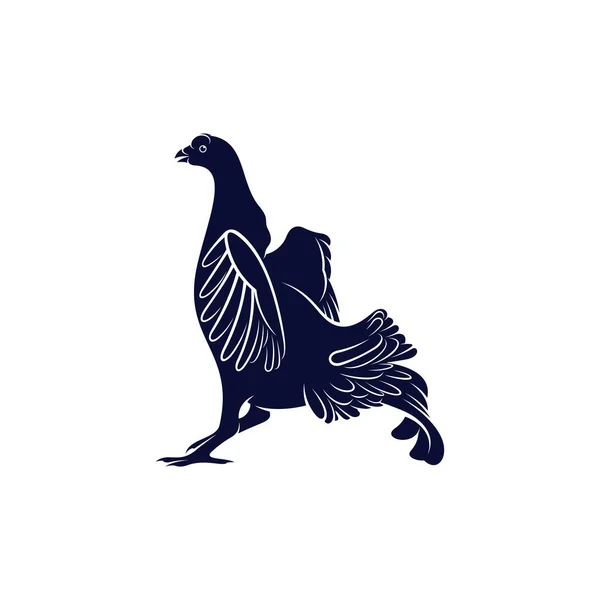 Grouse Preto Design Vetor Ilustração Creative Black Grouse Logotipo Design — Vetor de Stock