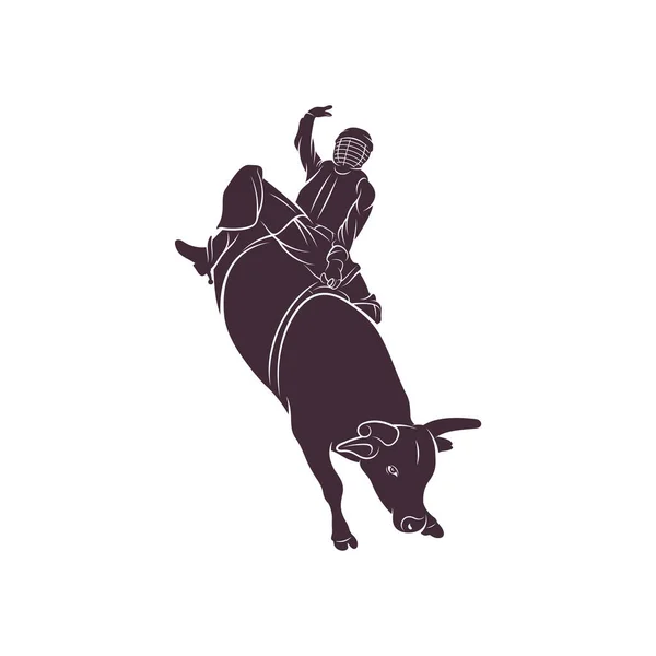 Ilustración Vectorial Diseño Bull Rider Plantilla Conceptos Diseño Logotipo Creative — Vector de stock
