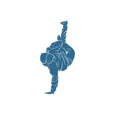 Dansçı Hip Hop tasarım vektör şablonu, sokak dansçısı vektör çizimi, break dans, jazz funk, rap, freestyle