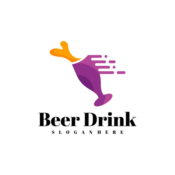Snel Bier Logo Ontwerp Vector Creatief Bier Drank Logo Ontwerp — Stockvector