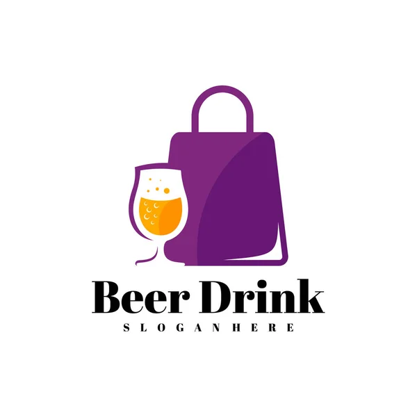 Bier Shop Logo Ontwerp Vector Creatief Bier Drank Logo Ontwerp — Stockvector