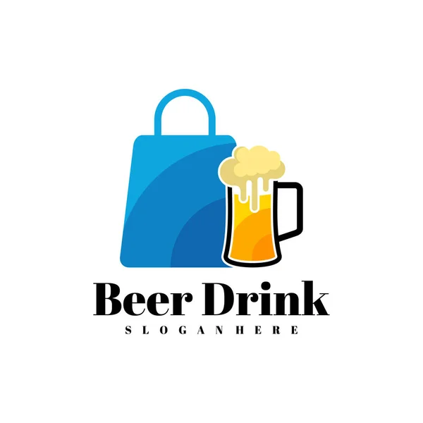Bier Shop Logo Ontwerp Vector Creatief Bier Drank Logo Ontwerp — Stockvector