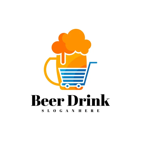 Bier Shop Logo Ontwerp Vector Creatief Bier Drank Logo Ontwerp — Stockvector