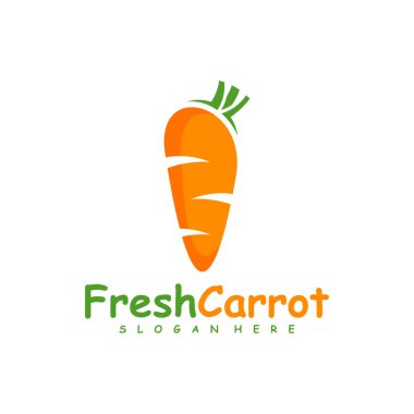 Havuç logosu tasarımı vektörü, Yaratıcı Havuç logosu tasarımı Şablon İllüstrasyonu